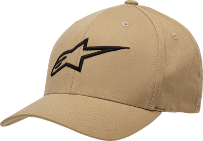Alpinestars Ageless Curve Hat in Sand and Black, small/medium size, casual sports hat with curved brim and adjustable strap.