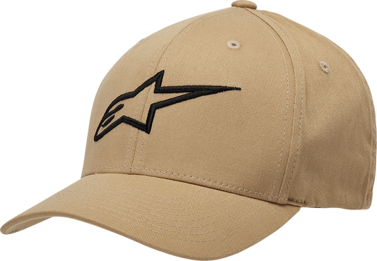 Alpinestars Ageless Curve Hat in Sand and Black, small/medium size, casual sports hat with curved brim and adjustable strap.