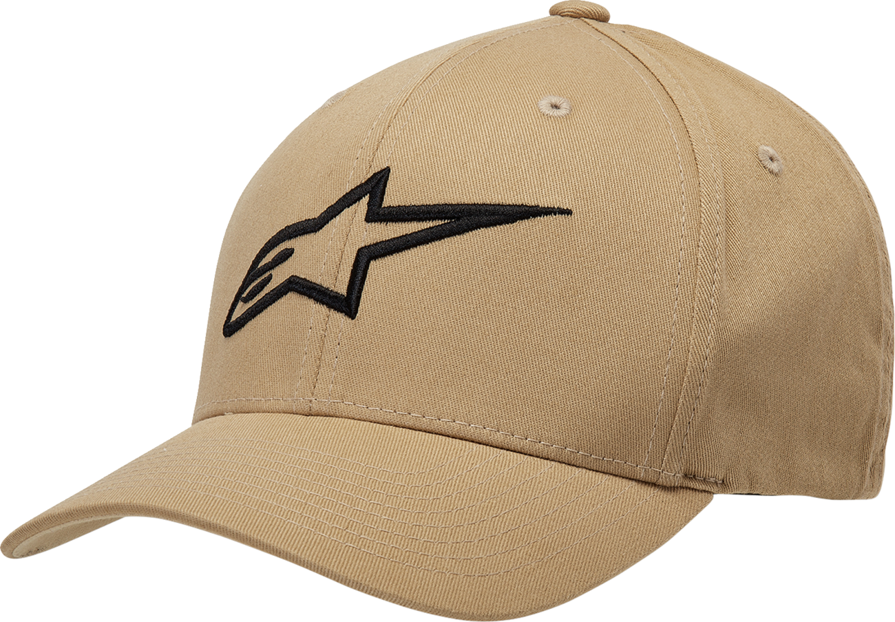 Bill's Exhausts Alpinstars Ageless Curve Hat in black military style, L/XL size, with curved brim and adjustable strap.