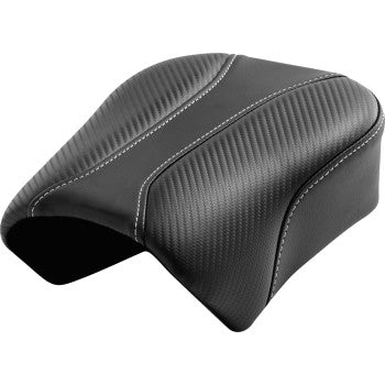 Bill's Exhausts SADDLEMEN Pillion Pad Dominator XL motorcycle seat for models 2004-2022, shown on a bike.