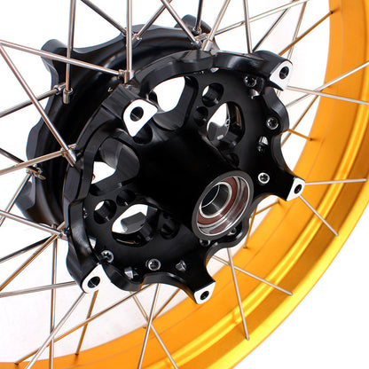 VMX-Racing 19in. 17in. Tubeless Wheels Fit For BMW F750GS 2019-2024 Gold GLM Rims - Howling Moto