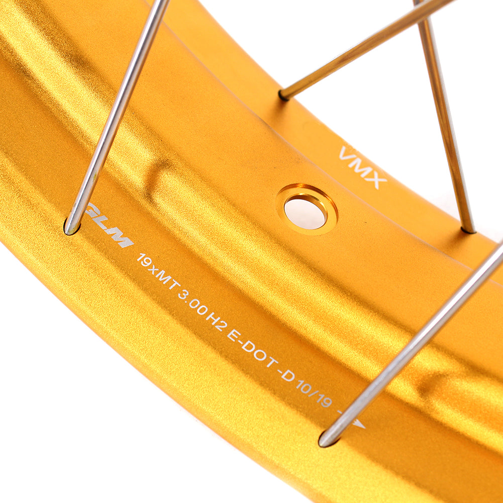 VMX-Racing 19in. 17in. Tubeless Wheels Fit For BMW F750GS 2019-2024 Gold GLM Rims - Howling Moto