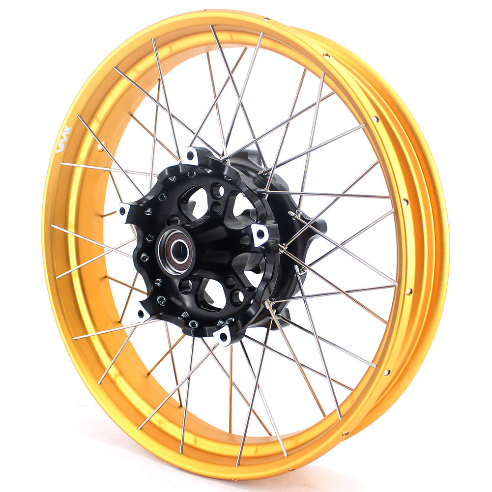 VMX 19" 17" Tubeless Wheels For BMW R1200GS R1200GS Adventure 2013-2020 Black Hub & Gold Rim - Howling Moto