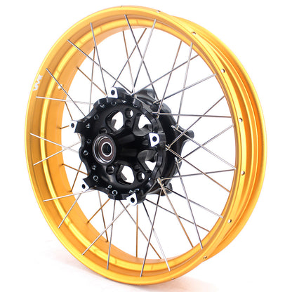 VMX 19" 17" Tubeless Wheels For BMW R1200GS R1200GS Adventure 2013-2020 Black Hub & Gold Rim - Howling Moto