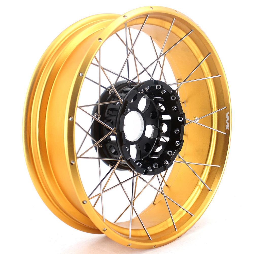VMX 19" 17" Tubeless Wheels For BMW R1200GS R1200GS Adventure 2013-2020 Black Hub & Gold Rim - Howling Moto