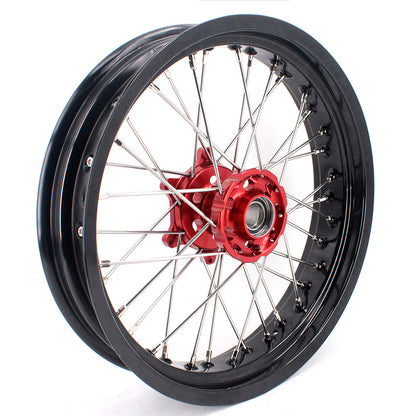 KKE 3.5 & 4.25 Supermoto Motard Wheels Rims for BETA RR 2013-2022 Red Hubs - Howling Moto