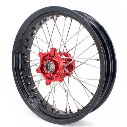 KKE 3.5 & 4.25 Supermoto Motard Wheels Rims for BETA RR 2013-2022 Red Hubs - Howling Moto