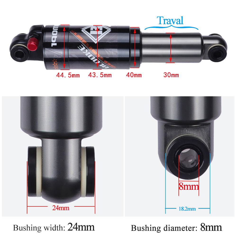 Bike Air Pressure Rear Shock Absorber 120/125/150/165/190mm - Howling Moto