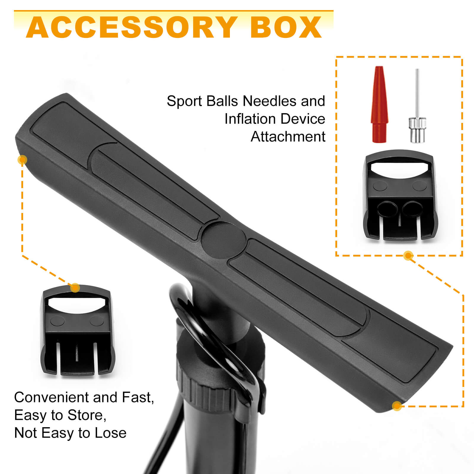 Hycline NT1 bicycle pump with gauge, compact handheld bike pump for inflating tires with easy-to-read pressure display.