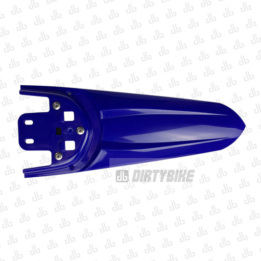 Blue rear fender for Surron LBX by eDirtyBike, designed for dirt protection and style on electric dirt bikes.