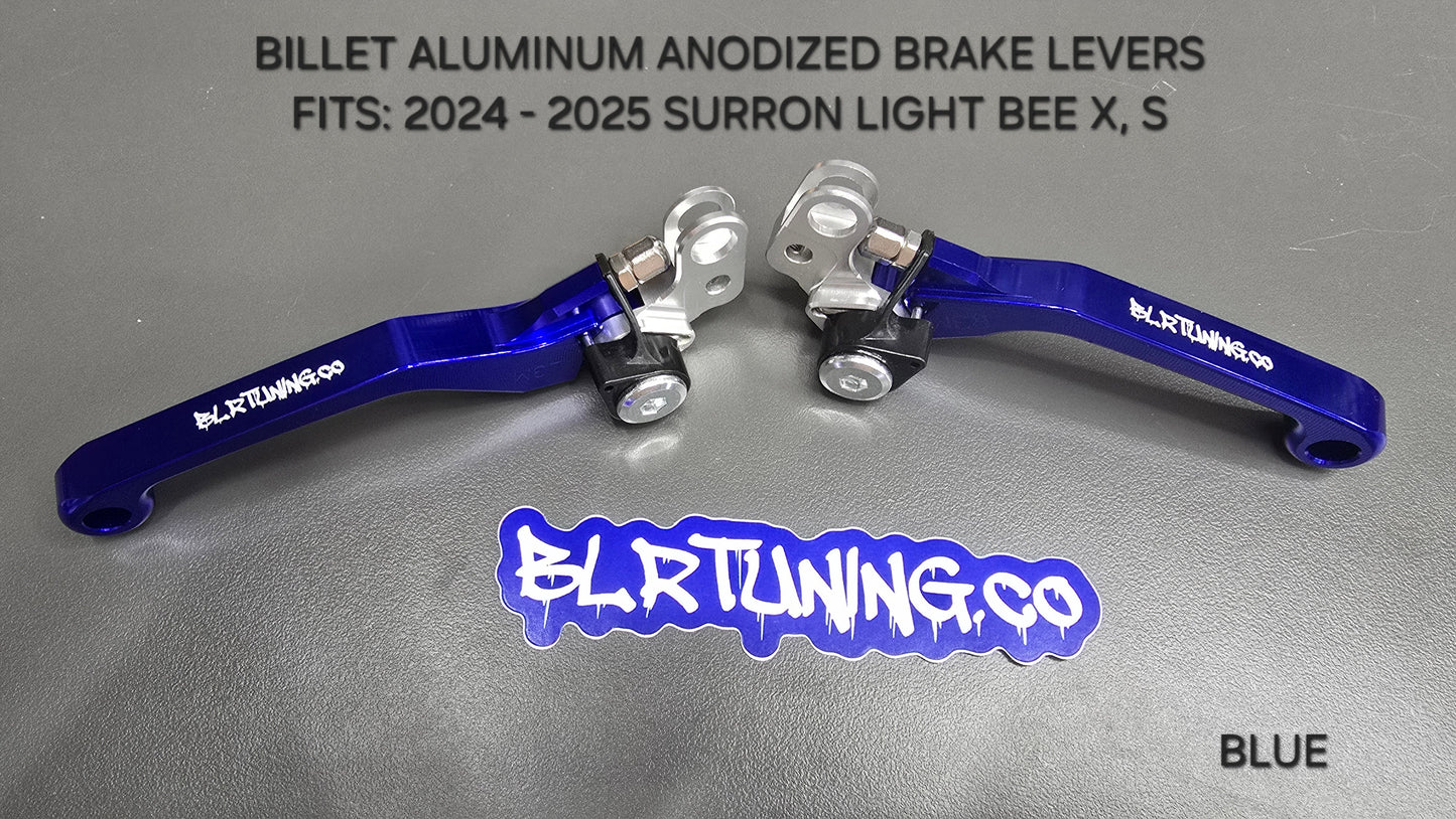 SURRON Sur-Ron LIGHT BEE X S 2024 2025 CNC BRAKE LEVERS ADJUSTABLE BILLET ALUMINUM - Howling Moto