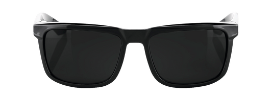 Bill's Exhausts Blake sunglasses in polished black with grey PeakPolar lenses, stylish and protective eyewear for outdoor use.