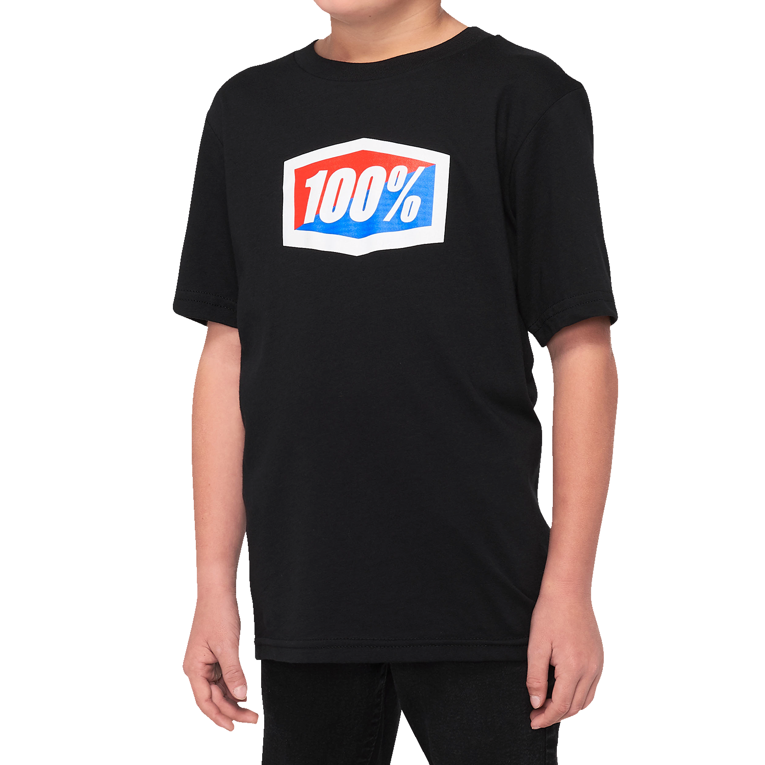 100% Youth Official T-Shirt - Black - XL 20001-00003 - Howling Moto