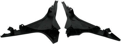 Black ACERBIS Airbox Cover for motorcycle, body part with sleek design, designed for Bill's Exhausts.
