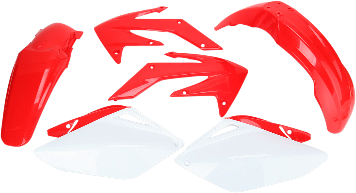 Acerbis standard replacement body kit for motorcycles, OEM 2041040215, includes various body panels in black with branded details.