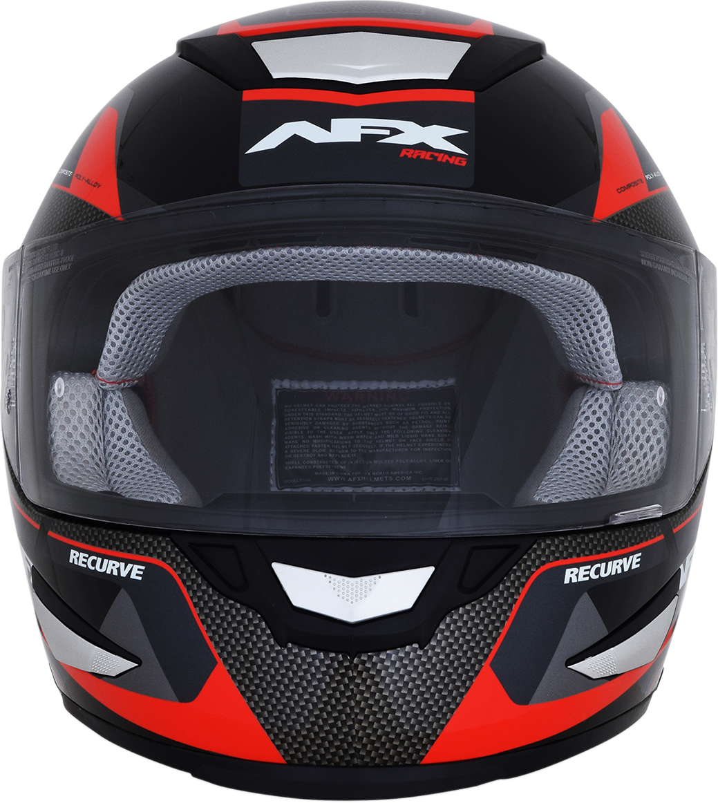 Bill's Exhausts AFX FX-99 recurve helmet in black and red, XL size, with a sleek aerodynamic design and secure chin strap.