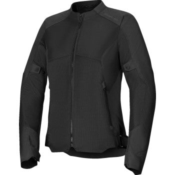 Black Alpinestars Stella C-1 Air jacket in medium size, featuring lightweight design and protective features for motorcycle riding.