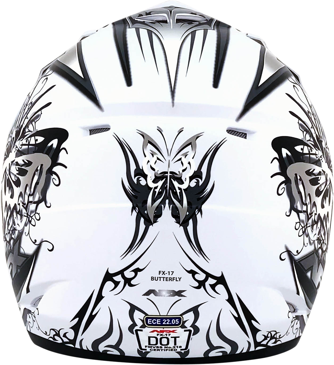 Bill's Exhausts AFX FX-17 Butterfly helmet in matte white, small size, with sleek aerodynamic design and secure chin strap.