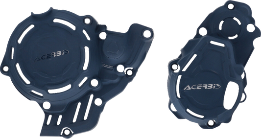 ACERBIS X-Power Blue Body Kit for KTM 250/300 SX-F and Husqvarna FC 250/300 2023 motorcycle, shown in the image.