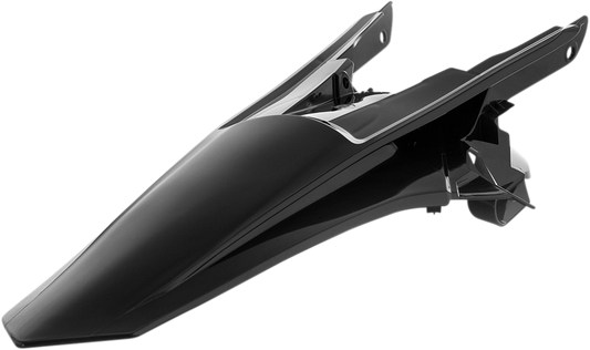 Black Acerbis rear fender for motorcycle, body part, designed by Bill's Exhausts, shown in the product image.