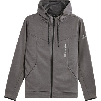 Dark gray Alpinestars Era hoodie in XL, featuring a front pocket and logo detail, displayed on a plain background.