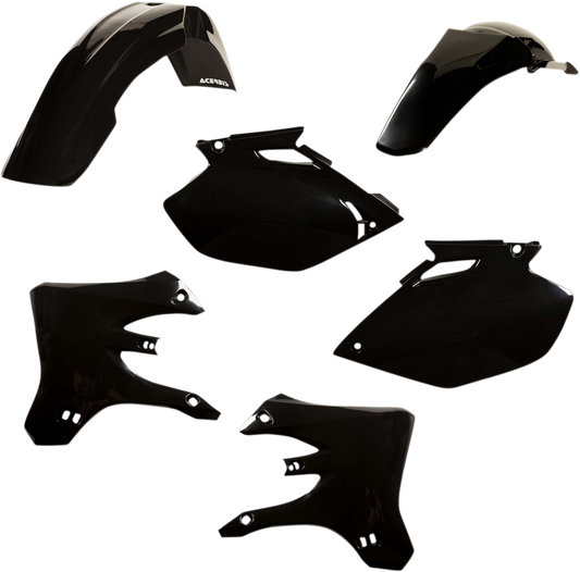 A black Acerbis standard replacement body kit for Yamaha YZ250/450F motocross bikes, model 2003-2005, featuring body panels.