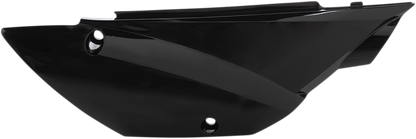 Black Acerbis side panels for motorcycle body, designed for Bill's Exhausts, featuring durable plastic construction and sleek finish.