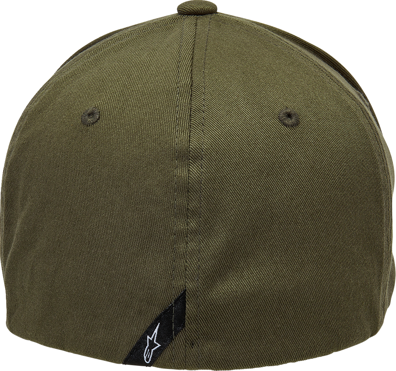 Black ALPINESTARS Linear Hat in military style with L/XL fit, featuring adjustable strap and embroidered logo.