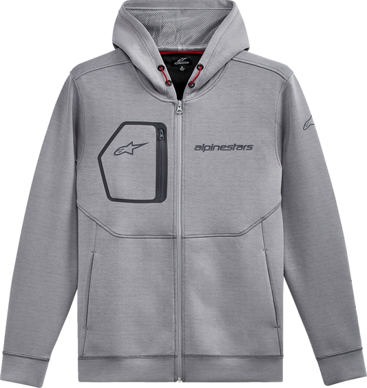 Alpinestars Convex Tech Hoodie in Heather Gray, 2XL, showing front view with hood, logo details, and comfortable fabric.