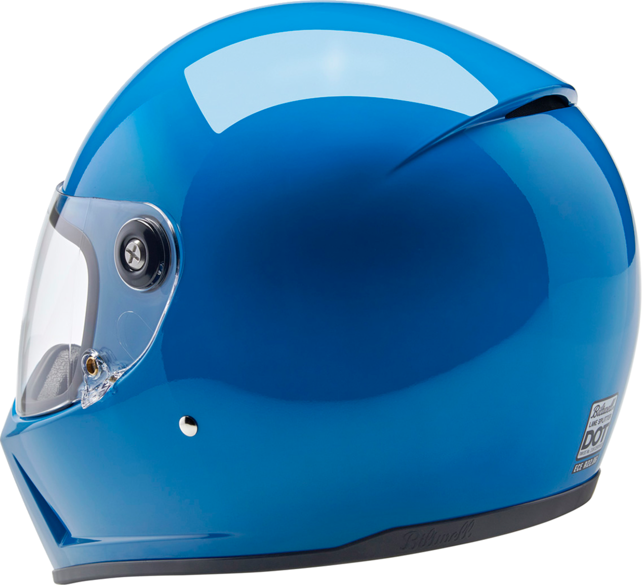 BILTWELL Lane Splitter helmet in gloss Tahoe Blue, XL size, with sleek aerodynamic design and matte finish.