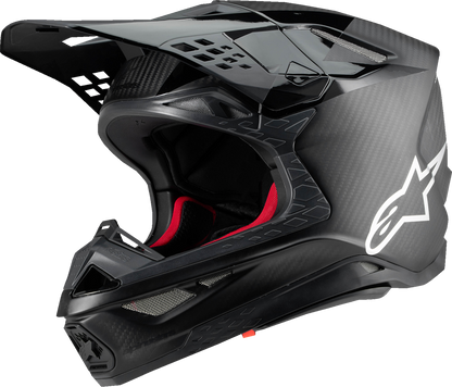 Alpinestars Supertech M10 helmet in black carbon with MIPS® technology, size 2XL, featuring sleek racing helmet design.