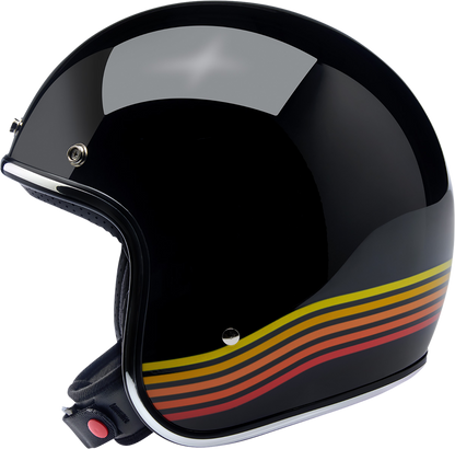 BILTWELL Bonanza helmet in gloss black spectrum, XS size, featuring sleek motorcycle helmet design with smooth finish.