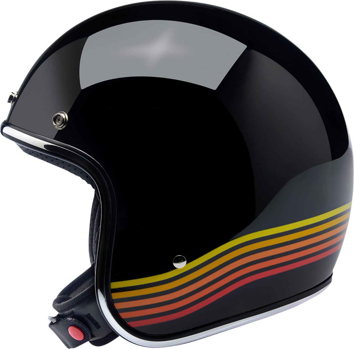 BILTWELL Bonanza helmet in gloss black spectrum finish, small size, featuring a sleek, aerodynamic motorcycle helmet design.