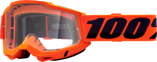 100% Accuri 2 OTG Goggles - Neon Orange - Clear 50018-00004 - Howling Moto