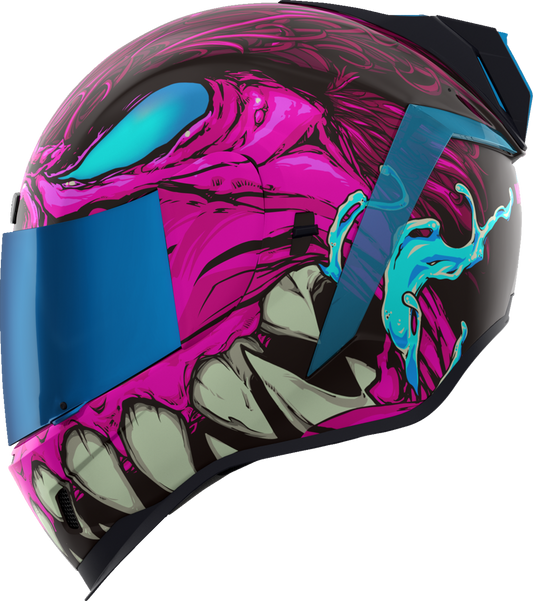 Pink ICON Airform™ helmet by Bill's Exhausts with MIPS® technology, large size, shown from side view with adjustable straps.