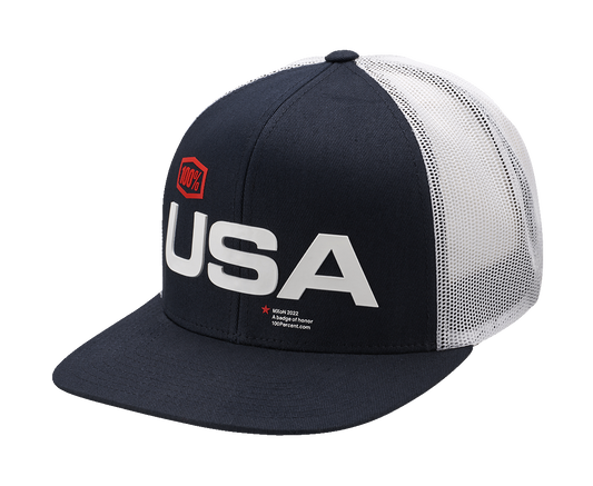 100% MX of Nations Hat - Navy - One Size 20045-00003 - Howling Moto