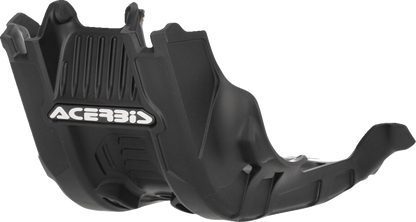 Black ACERBIS skid plate for KTM 250/350 SX-F 2023 motorcycle, designed to protect the body and engine area.