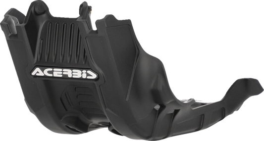 Black ACERBIS skid plate for KTM 250/350 SX-F 2023 motorcycle, designed to protect the body and engine area.