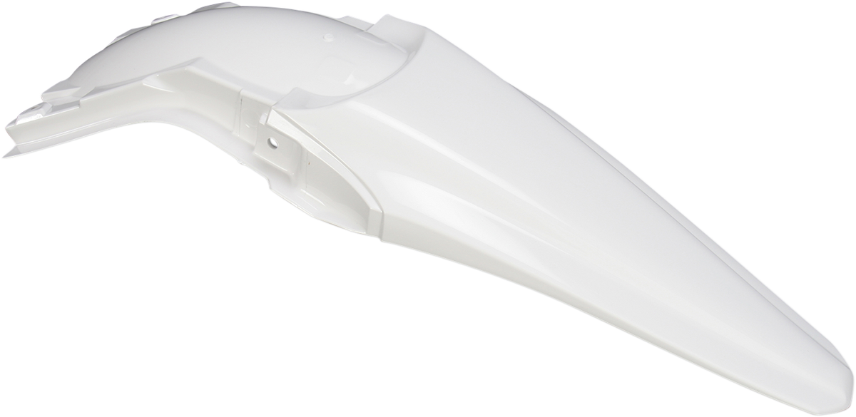 ACERBIS rear fender in white, designed for motorcycle body customization, featuring durable plastic construction.