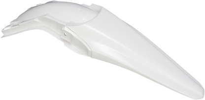 ACERBIS rear fender in white, designed for motorcycle body customization, featuring durable plastic construction.