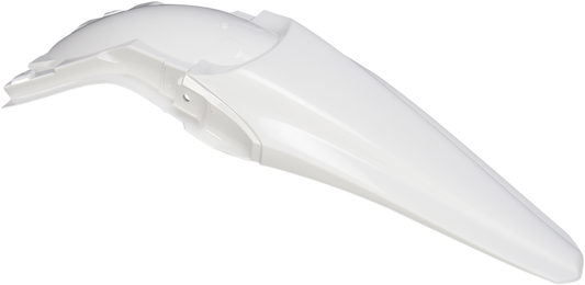 ACERBIS rear fender in white, designed for motorcycle body customization, featuring durable plastic construction.