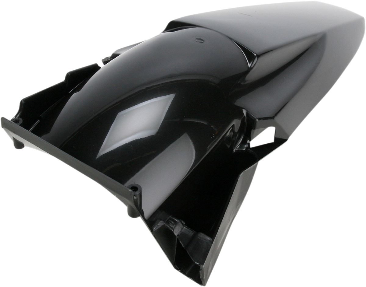 Black ACERBIS rear fender for OEM taillight, motorcycle body part with no tabs, designed by Bill's Exhausts.