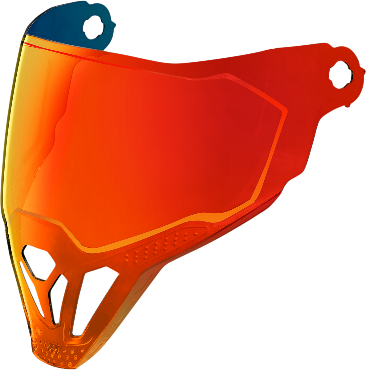 Bill's Exhausts ICON Airflite™ ForceShield™ RST Red helmet part, close-up of the helmet's vibrant red shield and aerodynamic design.