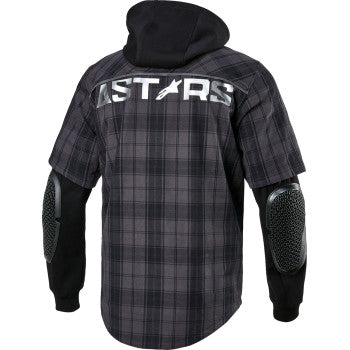 Alpinestars MO.ST.EQ Tartan Gray/Black jacket in medium size, featuring stylish design and durable fabric.