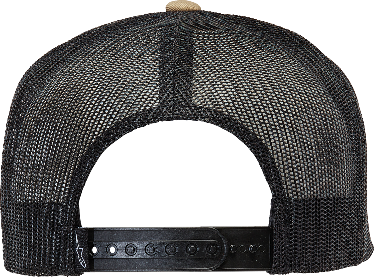 Bill's Exhausts ALPINESTARS Corp Trucker Hat in sand and black, featuring a branded logo and adjustable fit.