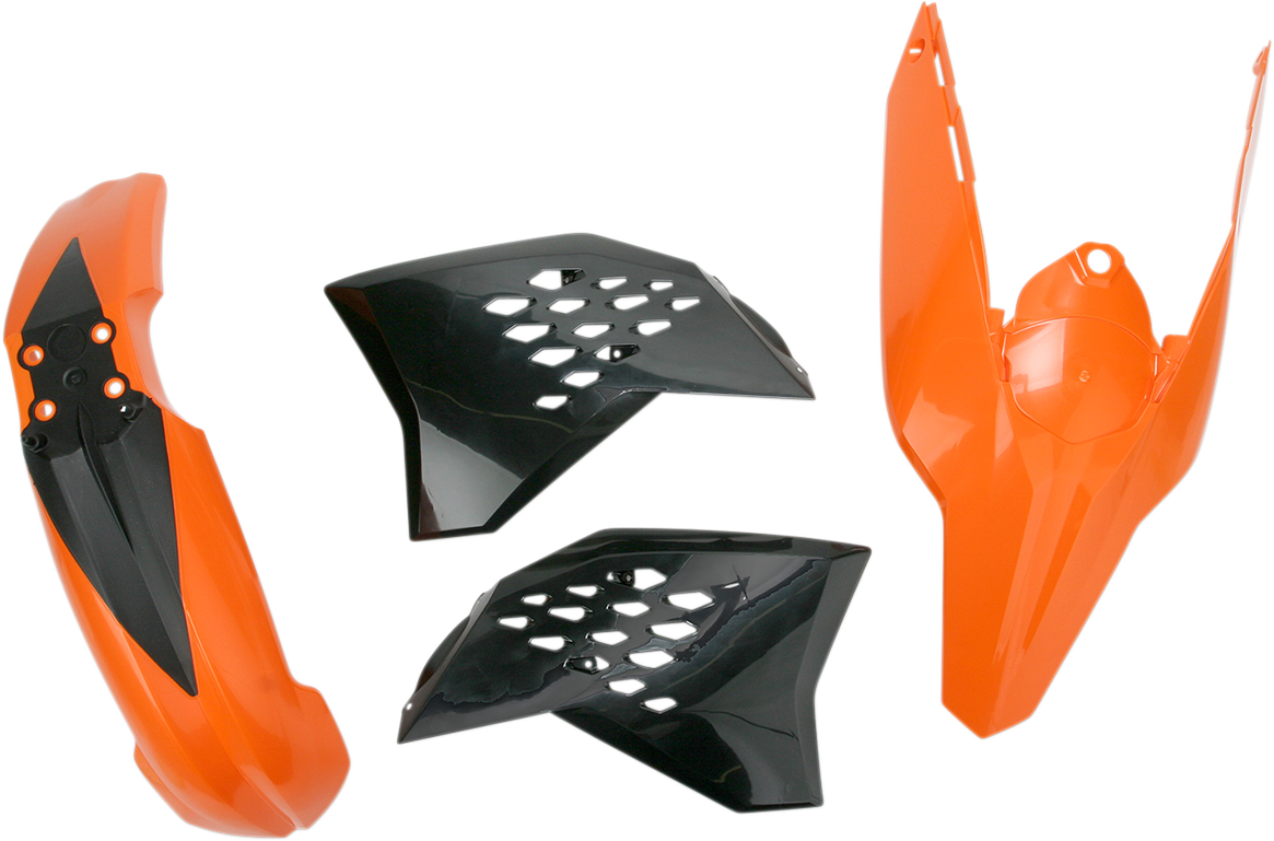Acerbis standard replacement body kit for motorcycles, OEM 2113790357, showing the assembled plastic body parts in black color.
