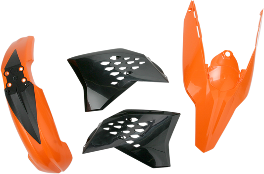 Acerbis standard replacement body kit for motorcycles, OEM 2113790357, showing the assembled plastic body parts in black color.