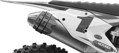 Acerbis Silencer Guard body for motorcycle exhaust system, with black protective cover and mounting brackets.