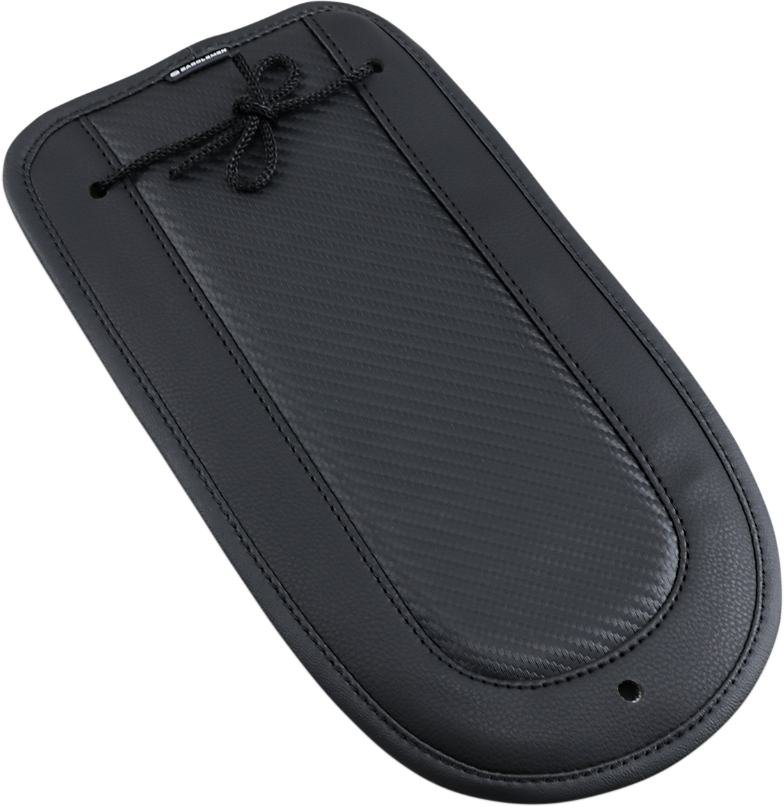 Bill's Exhausts Saddlemens Fender Chap matching Dominator Solo Seat for motorcycle, black leather with stitching details