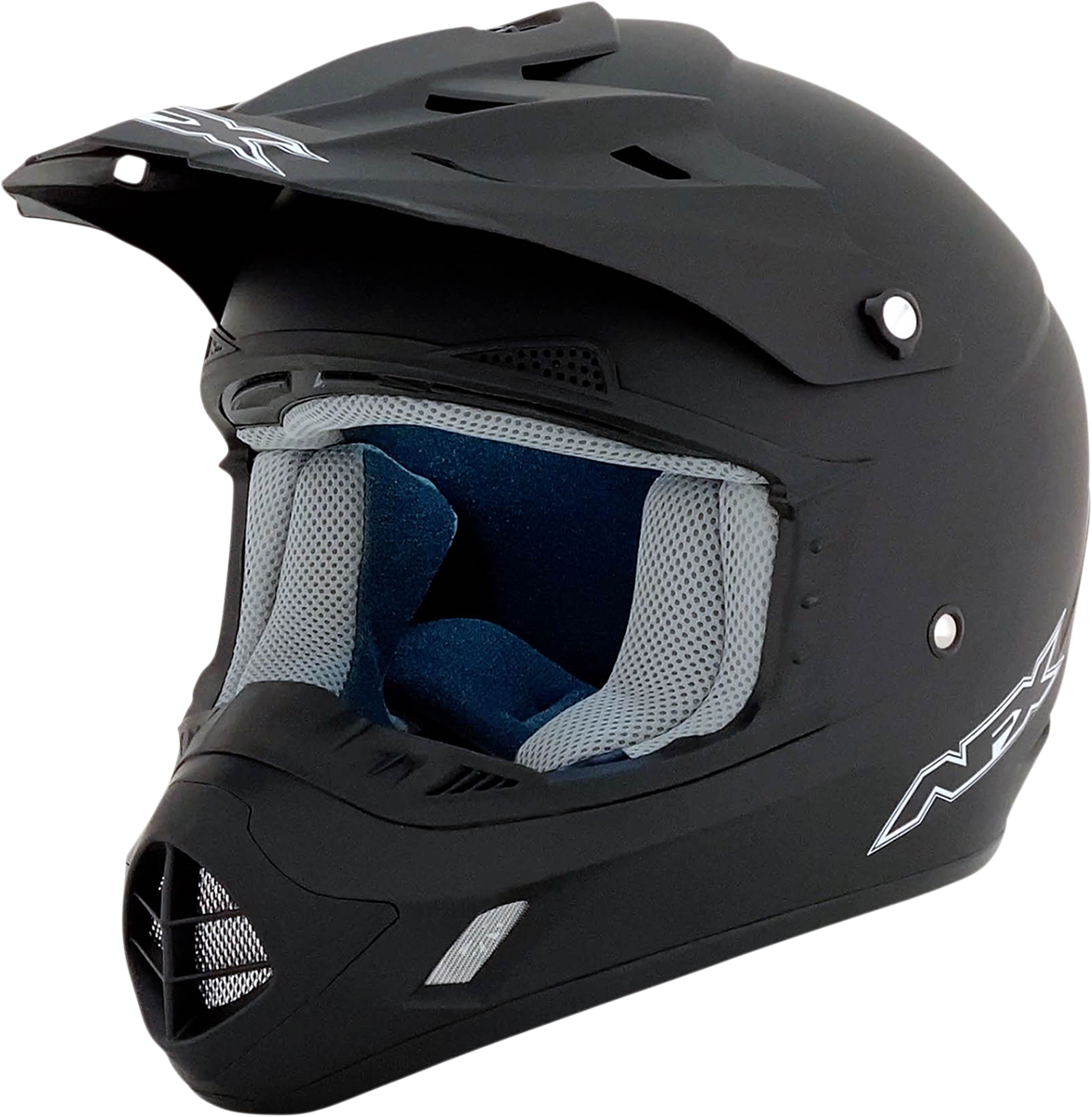 Matte black AFX FX-17 helmet in XS size, featuring a sleek helmet design with ventilation and safety features.